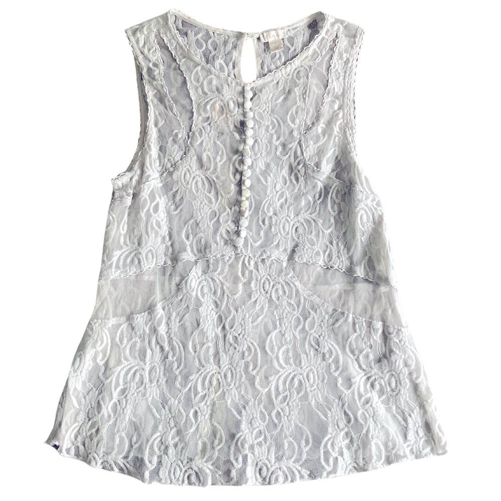 HINGE GRAY SLEEVELESS BLOUSE SIZE S